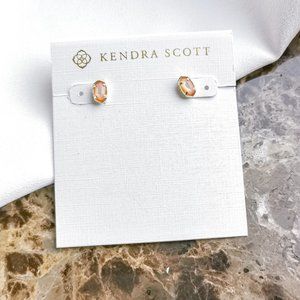 Gold Emilie Rose Mother Of Pearl Stud Earrings